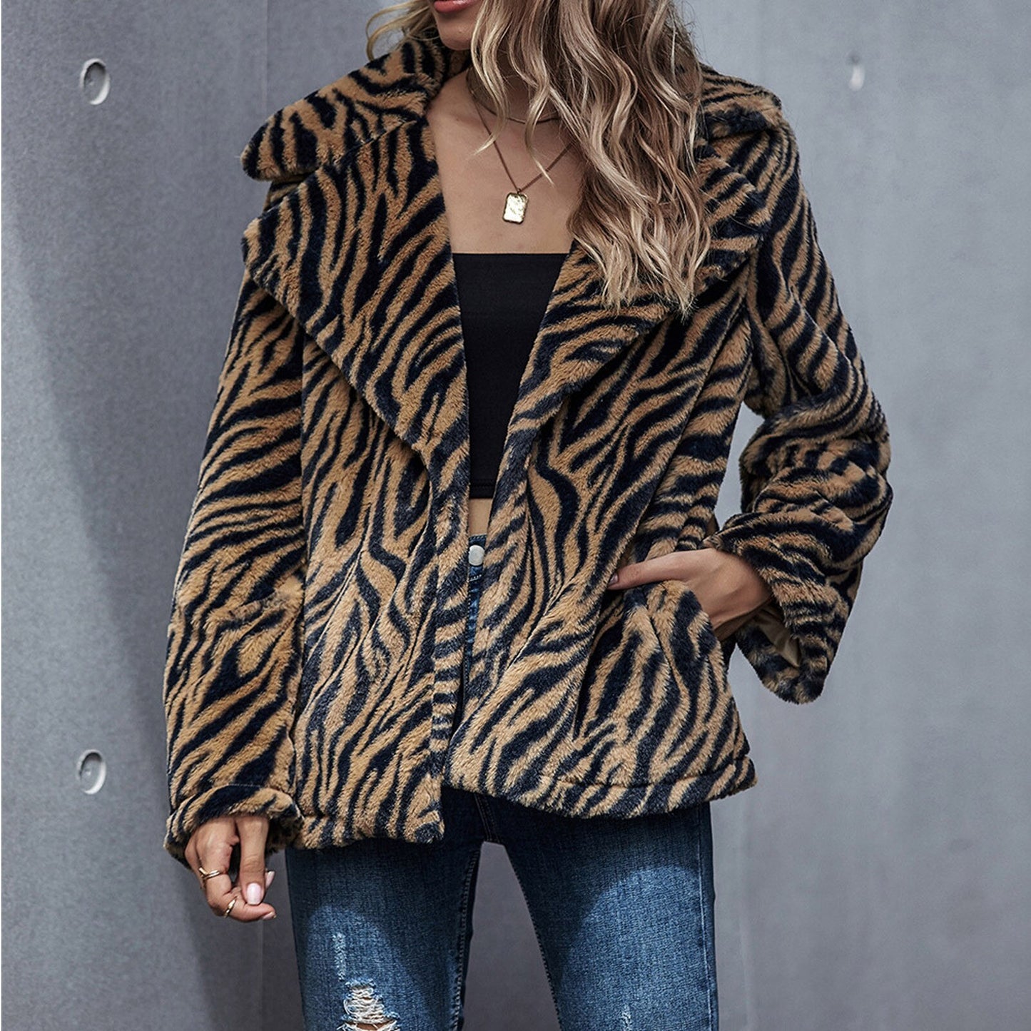 Fashion lapel jacket women long sleeves